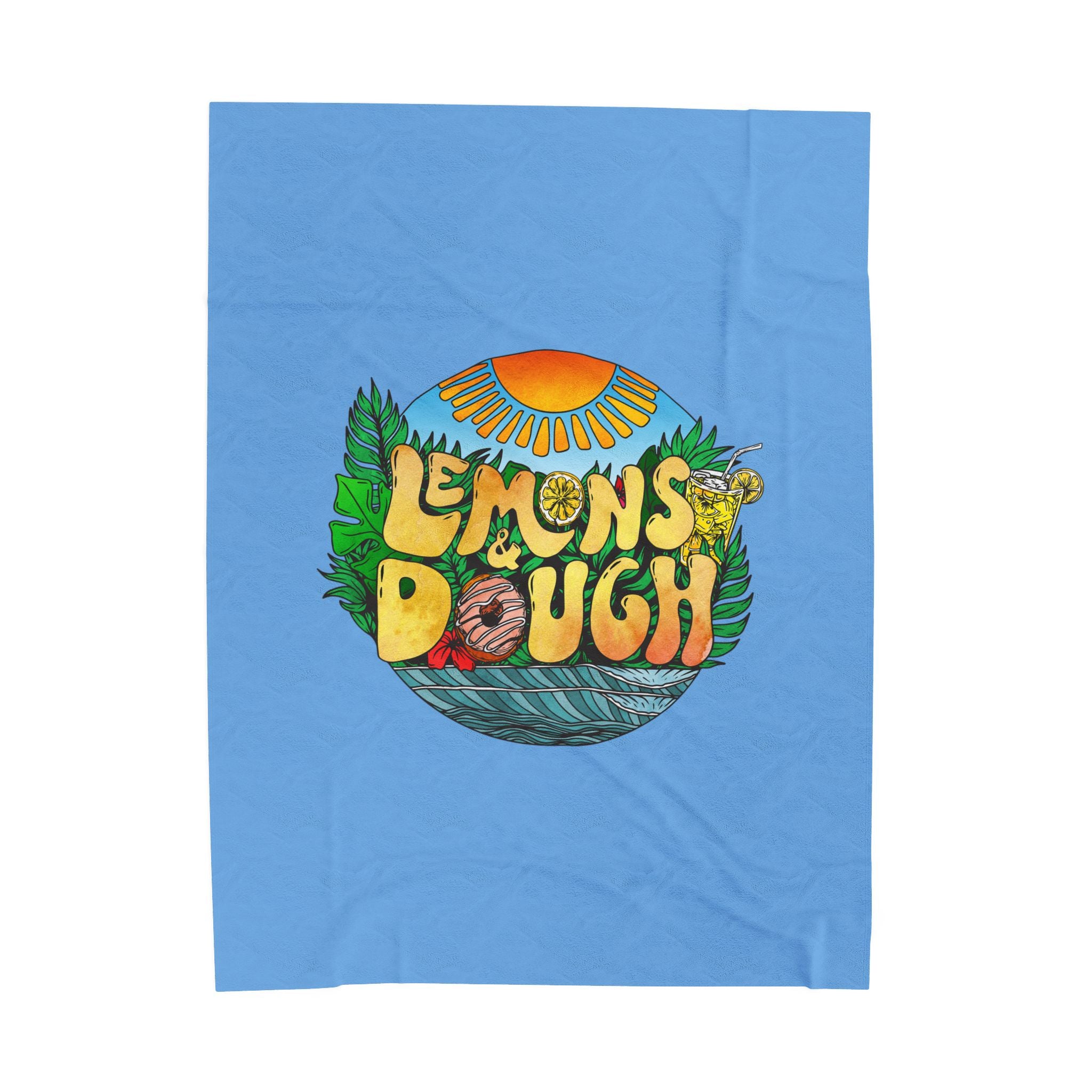 Lemons & Dough Velveteen Plush Blanket, Cozy Throw for Home Decor, Gift for Food Lovers, Summer Vibes, Perfect for Picnics, Sofa