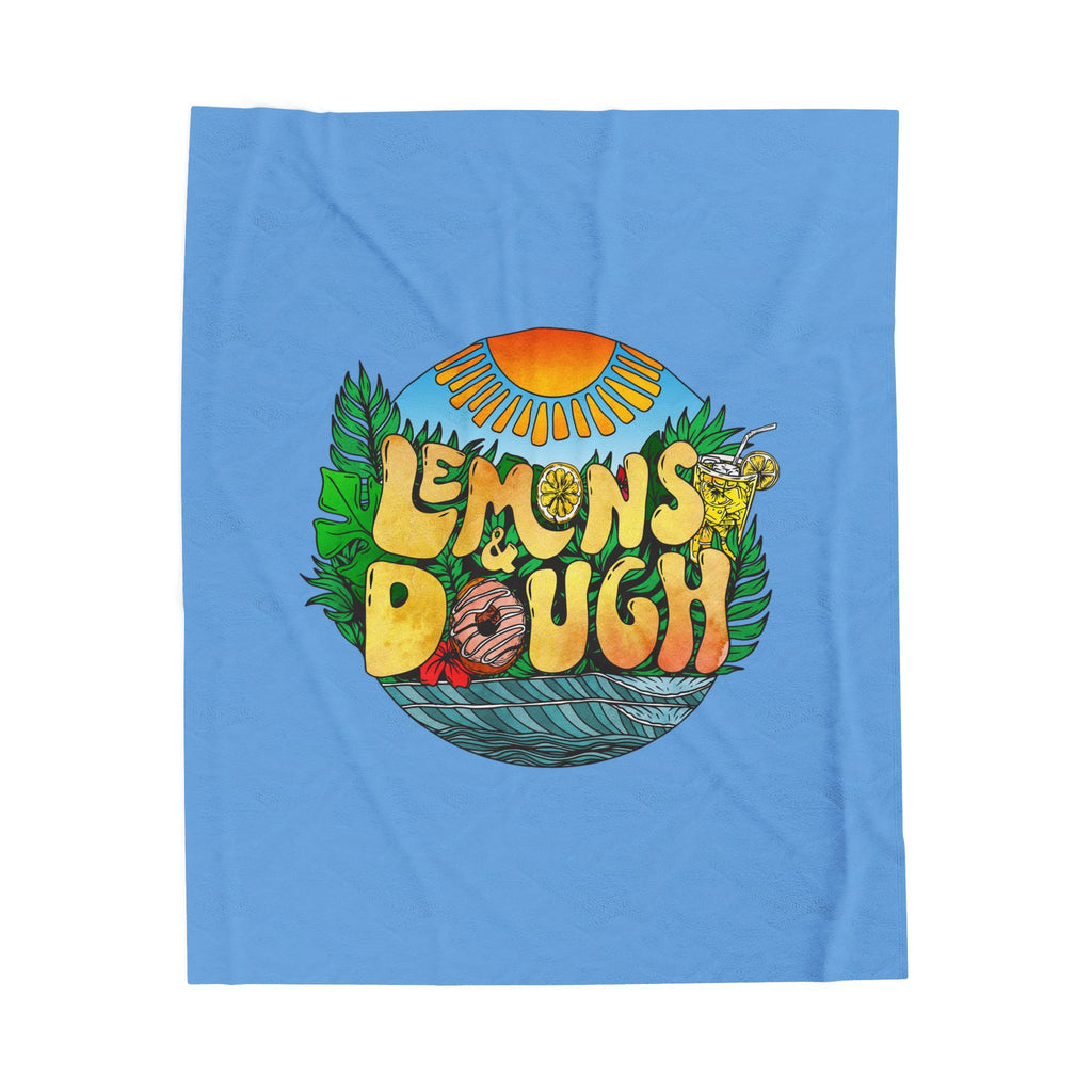 Lemons & Dough Velveteen Plush Blanket, Cozy Throw for Home Decor, Gift for Food Lovers, Summer Vibes, Perfect for Picnics, Sofa
