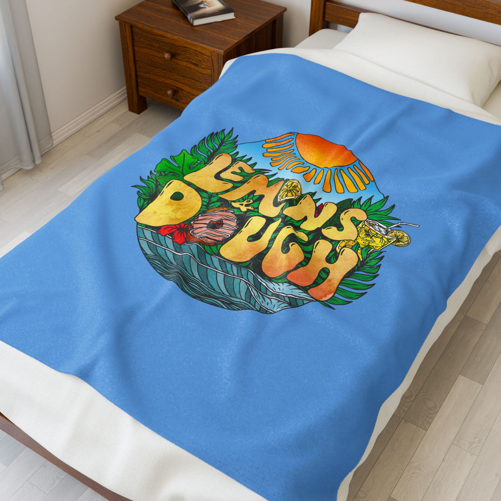 Lemons & Dough Velveteen Plush Blanket, Cozy Throw for Home Decor, Gift for Food Lovers, Summer Vibes, Perfect for Picnics, Sofa